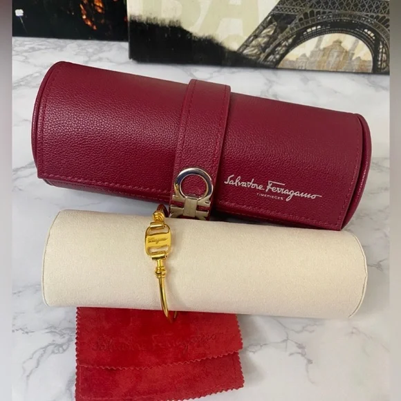 Authentic Feragamo Bangle Bracelet & Watch case